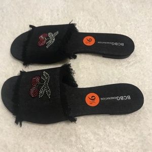 BCBGeneration Shoes - BCBGeneration Size 9.5 Cherry Sandals Black Denim BCBGeneration Shoes - BCBGeneration Size 9.5 Cherry Sandals Black Denim